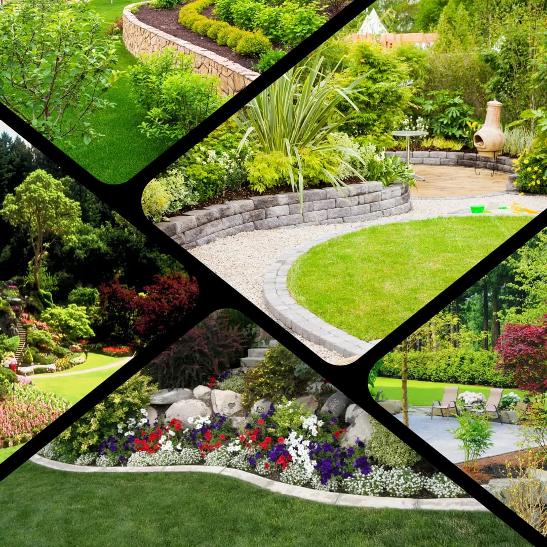 Collage of Solid Rock pool, patio, and landscaping projects across Northwest Metro Atlanta